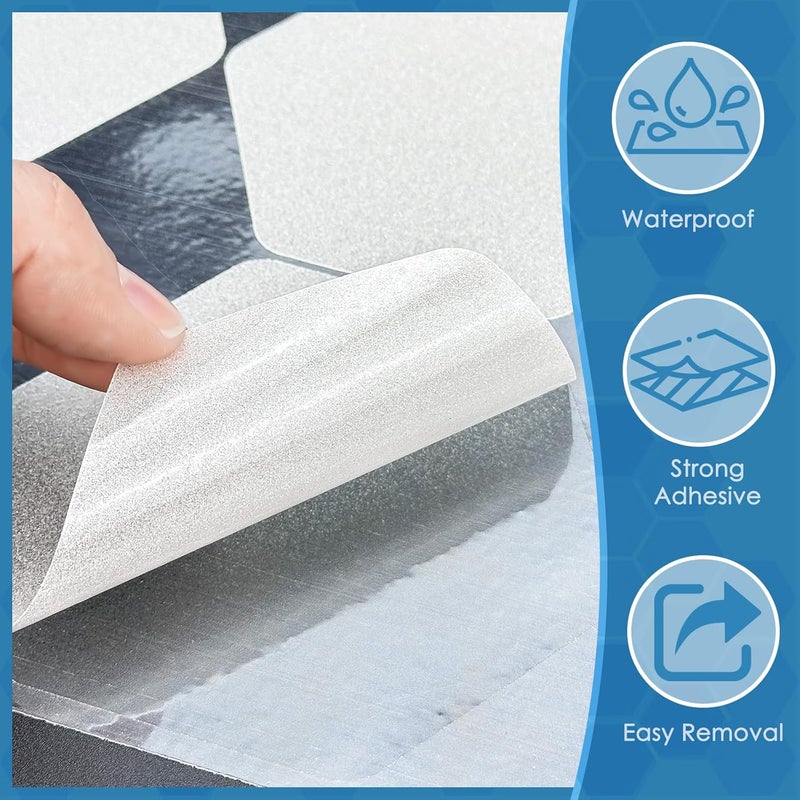 SX 24 Pcs Anti Slip Shower Stickers (Large 4.7" Hexagon), Oversized Non Slip Bathtub Stickers with Scraper, Invisible Clear High Traction Grit Safety Bath Decals for Tub Floor, Pools, Stairs - Image 5